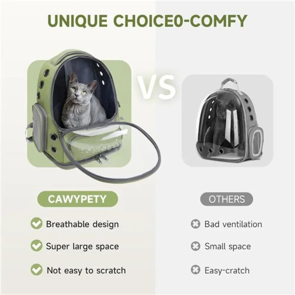 Cat Backpack Carrier, Breathable Cat Carrier Large Space Bubble Pet Backpack